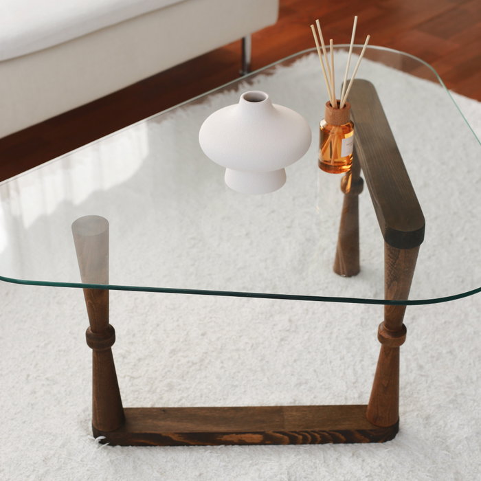 Hanah Home Cam Orta Sehpa S303 Mesa de Centro Nogal